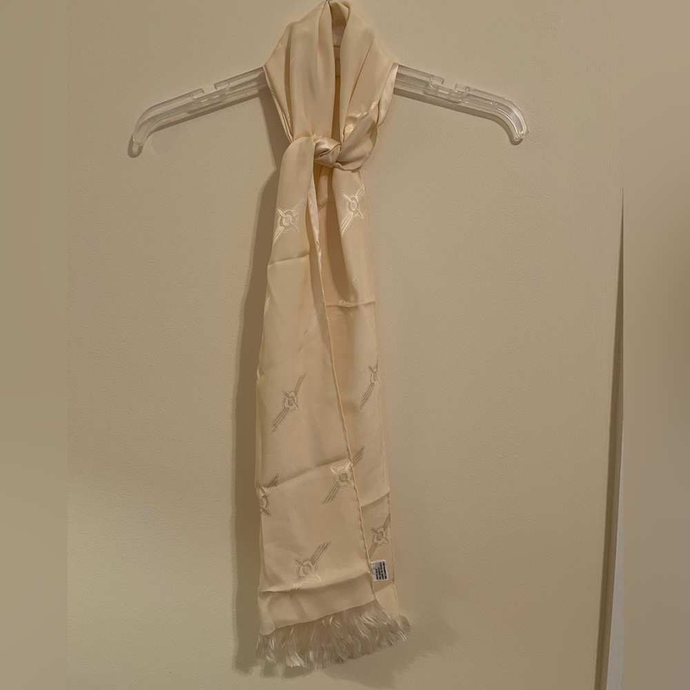 Cream Vintage Silk Aviator Scarf